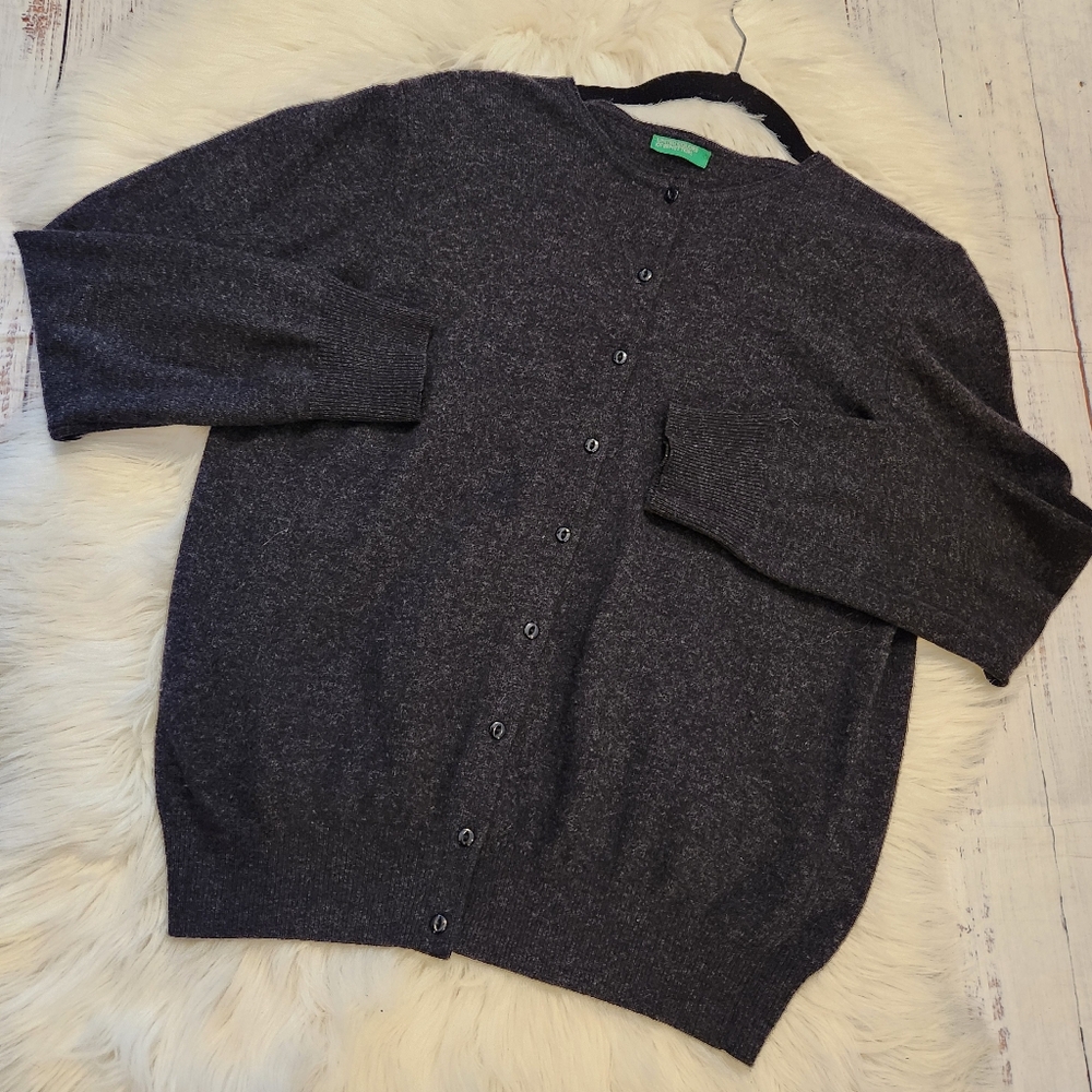 Vintage charcoal gray cardigan - Picture 2 of 7
